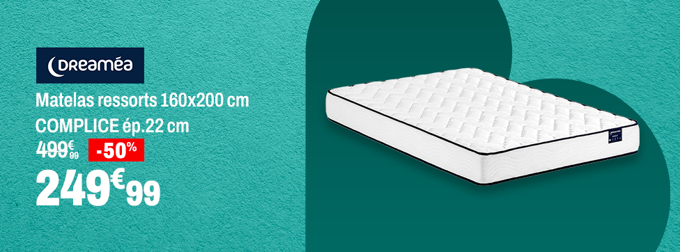 DREAMEA Matelas ressorts 160x200 cm COMPLICE ép.22 cm