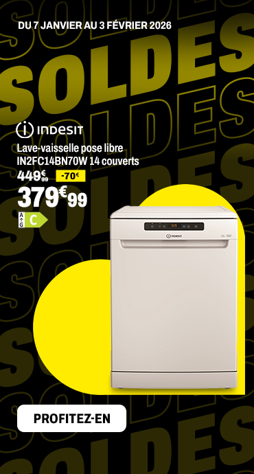 INDESIT Lave-vaisselle pose libre IN2FC14BN70W 14 couverts
