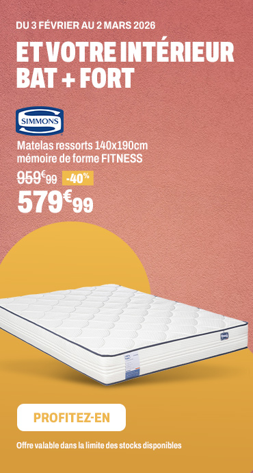 SIMMONS Matelas ressorts 140x190 cm avec mémoire de forme FITNESS ép.24 cm