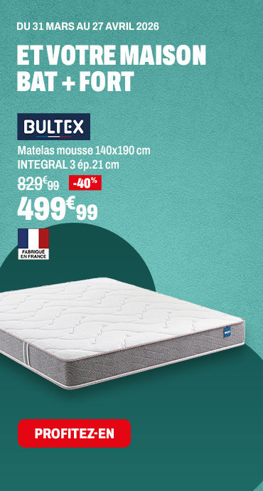 BULTEX Matelas mousse 140x190 cm INTEGRAL 3 ép.21 cm