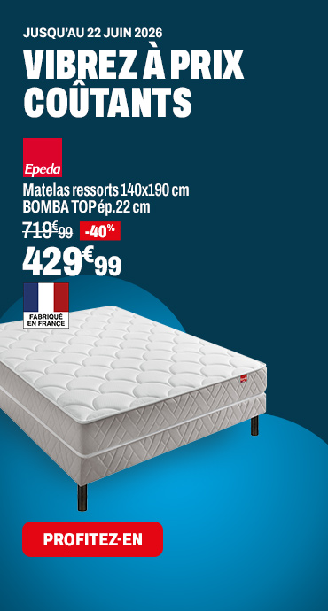 EPEDA Matelas ressorts 140x190 cm BOMBA TOP ép.22 cm