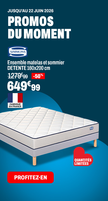 SIMMONS Ensemble matelas et sommier DETENTE 160x200 cm
