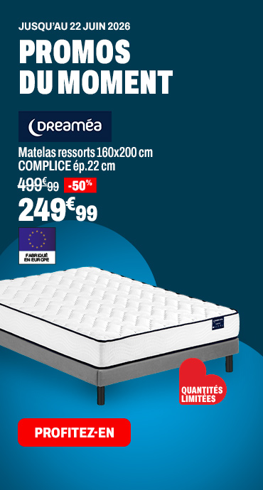 DREAMEA Matelas ressorts 160x200 cm COMPLICE ép.22 cm