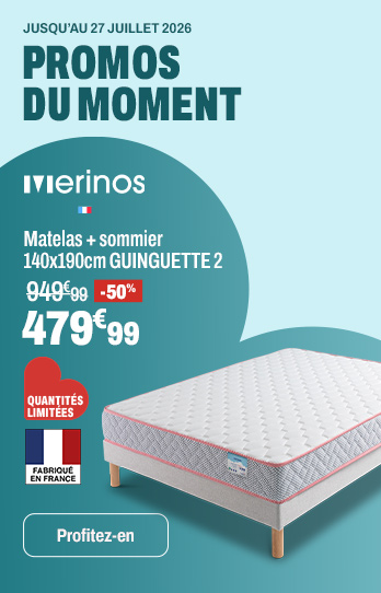 MERINOS Matelas + sommier 140x190 cm GUINGUETTE 2