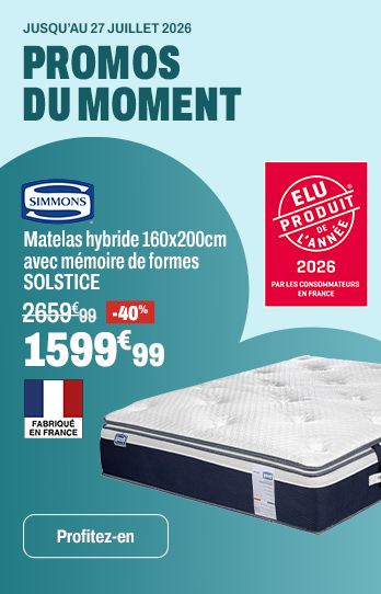 SIMMONS Matelas hybride 160x200 cm avec mémoire de forme SOLSTICE ép.32 cm