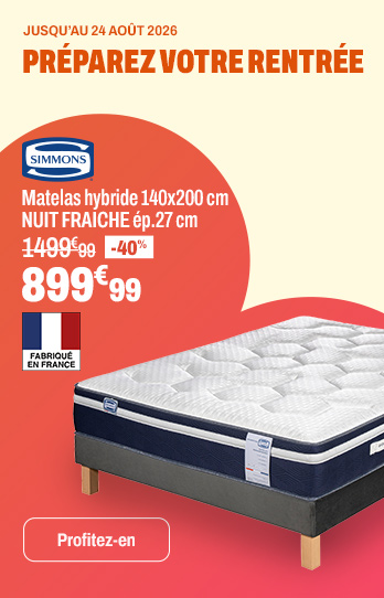SIMMONS Matelas hybride 140x200 cm NUIT FRAICHE ép.27 cm