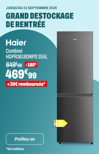 HAIER Combiné HDPR3618DNPD 355L