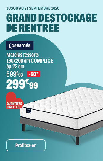 DREAMEA Matelas ressorts 160x200 cm COMPLICE ép.22 cm