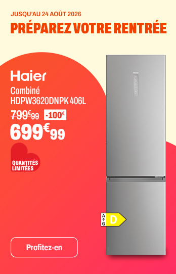HAIER Combiné HDPW3620DNPK 406L