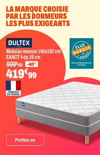 BULTEX Matelas mousse 140x190 cm EXACT 4 ép.19 cm