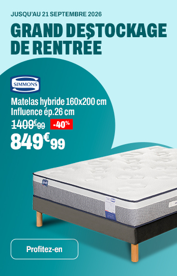 SIMMONS Matelas hybride 160x200 cm Influence ép.26 cm