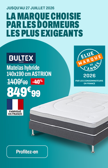 BULTEX Matelas hybride 140x190 cm avec mémoire de forme ASTRION ép.26 cm