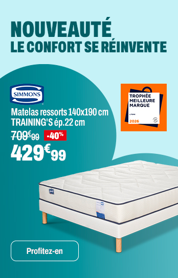 SIMMONS Matelas ressorts 140x190 cm TRAINING'S ép.22 cm