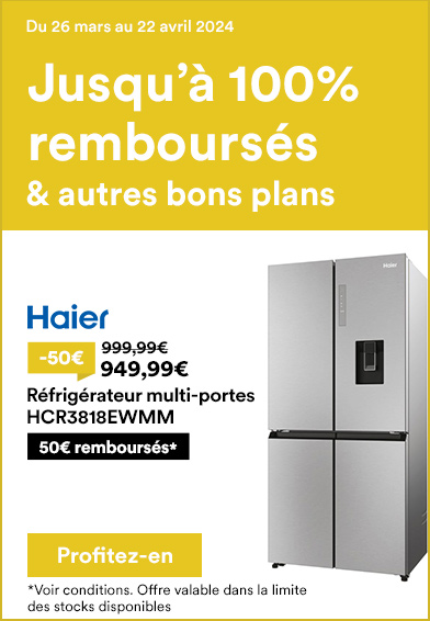 Réfrigérateur multi-portes HCR3818EWMM - 463L HAIER
