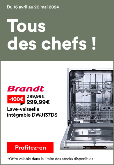 Lave-vaisselle intégrable DWJ137DS BRANDT