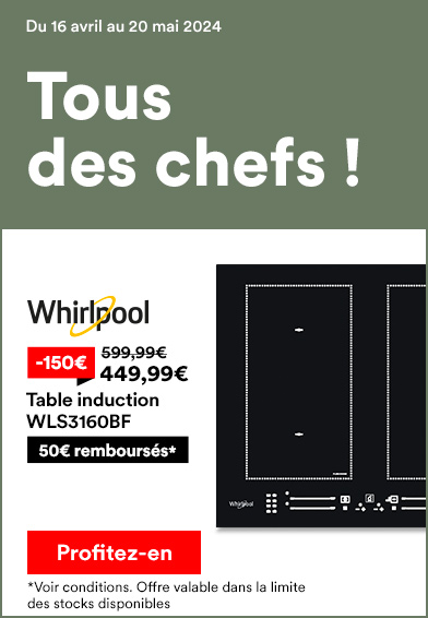 Table induction WLS3160BF WHIRLPOOL