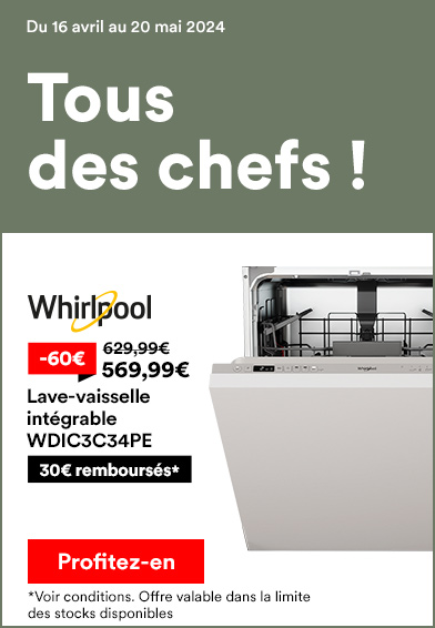 Lave-vaisselle intégrable WDIC3C34PE WHIRLPOOL