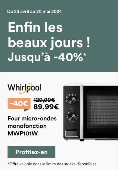 Four micro-ondes monofonction MWP101W WHIRLPOOL