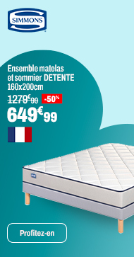 SIMMONS Ensemble matelas et sommier DETENTE 160x200 cm