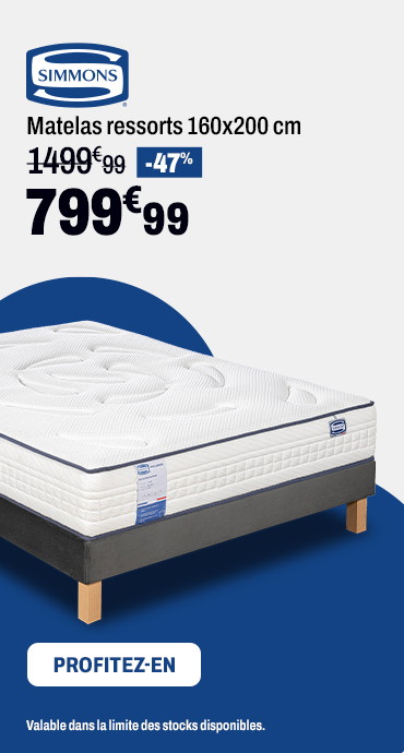 SIMMONS Matelas ressorts 160x200 cm avec latex INFLUENCE ép.26 cm