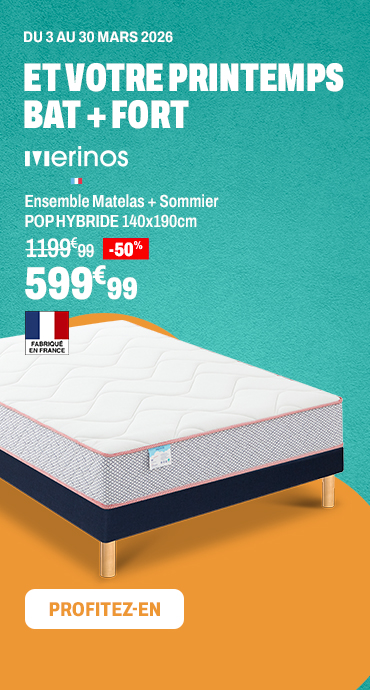 Ensemble Matelas + Sommier POP HYBRIDE 140x190cm