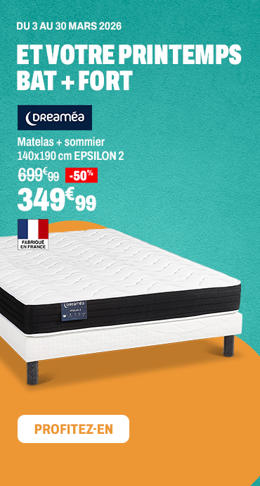 DREAMEA Matelas + sommier 140x190 cm EPSILON 2