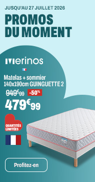 MERINOS Matelas + sommier 140x190 cm GUINGUETTE 2