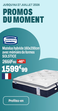 SIMMONS Matelas hybride 160x200 cm avec mémoire de forme SOLSTICE ép.32 cm