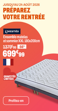 DREAMEA Ensemble matelas et sommier XXL 180x200 cm