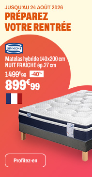 SIMMONS Matelas hybride 140x200 cm NUIT FRAICHE ép.27 cm
