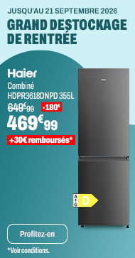 HAIER Combiné HDPR3618DNPD 355L