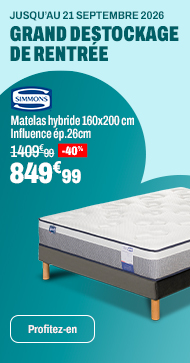 SIMMONS Matelas hybride 160x200 cm Influence ép.26 cm