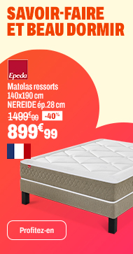 EPEDA Matelas ressorts 140x190 cm avec mémoire de forme NEREIDE ép.28 cm
