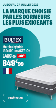 BULTEX Matelas hybride 140x190 cm avec mémoire de forme ASTRION ép.26 cm