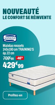 SIMMONS Matelas ressorts 140x190 cm TRAINING'S ép.22 cm