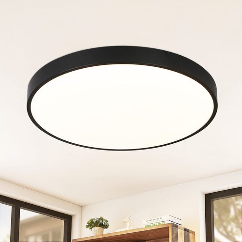 Plafonnier LED Ip44 4000k Noir 28cm Rond 17w Chambre Plat Lampe De Salle De Bain
