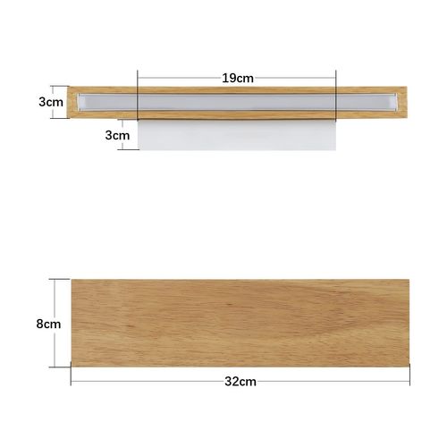 LED Applique 32 Cm Bois Moderne Design 11 W 3000 K Blanc Chaud