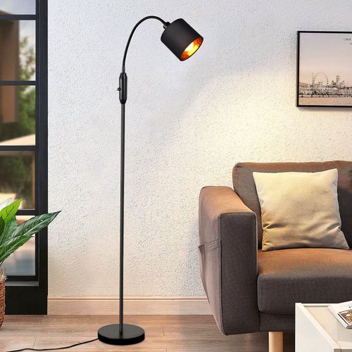Lampadaire Noir 1 lumière Lampadair Vintage E14 Industrial Retro 360 lampadaire salon