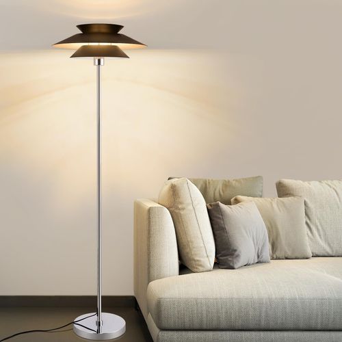 Lampadaire Noir  Moderne E27 1 Flamme Vintage Métal Design Hauteur 145cm Max 40w