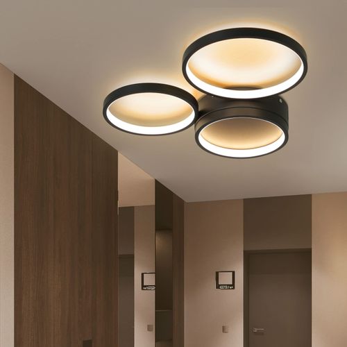 Plafonnier LED Noir 38w 3000K plafonnier salon pour cuisine