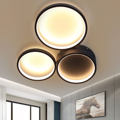 Plafonnier LED Noir 38w 3000K plafonnier salon pour cuisine