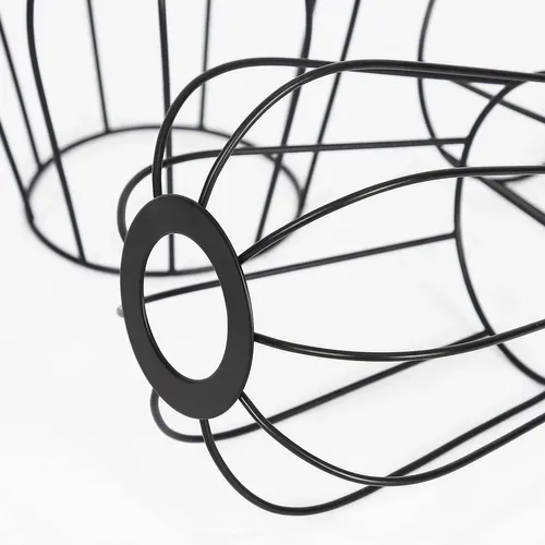 Plafonnier Rétro Vintage 3 Flammes Bois Réglables Hauteur Métal Noir E27