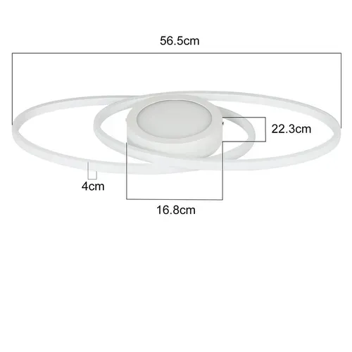 Plafonnier LED 48w Dimmable Métal Blanc Avec Télécommande 3000k-6500k Moderne