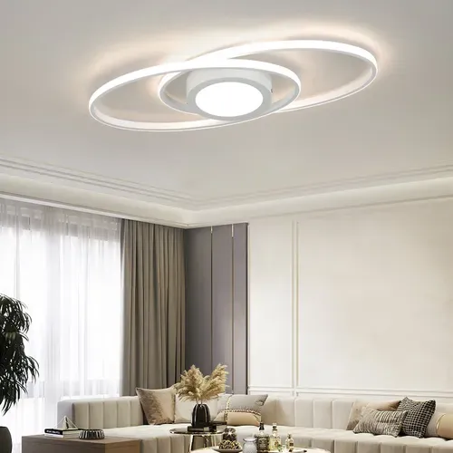 Plafonnier LED 48w Dimmable Métal Blanc Avec Télécommande 3000k-6500k Moderne
