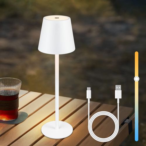 Lampe De Table Batterie Sans Fil Lampe De Table LED Lampe De Bureau Dimmable Ip54  USB