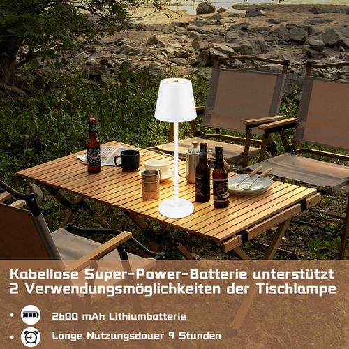 Lampe De Table Batterie Sans Fil Lampe De Table LED Lampe De Bureau Dimmable Ip54  USB