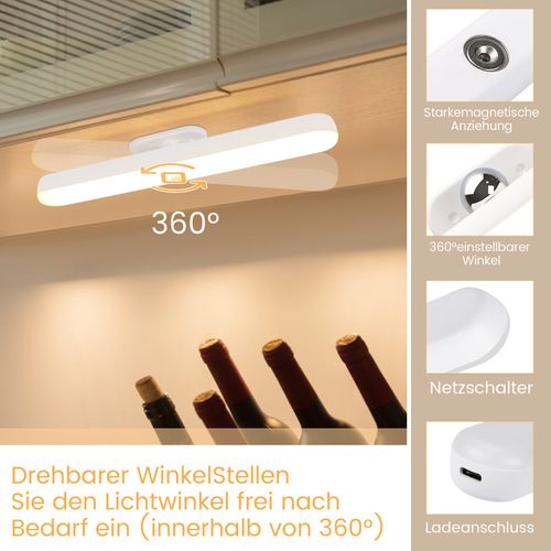 Applique Murale LED D'intérieur Sans Fil Avec Détecteur De Mouvement Batterie Variable