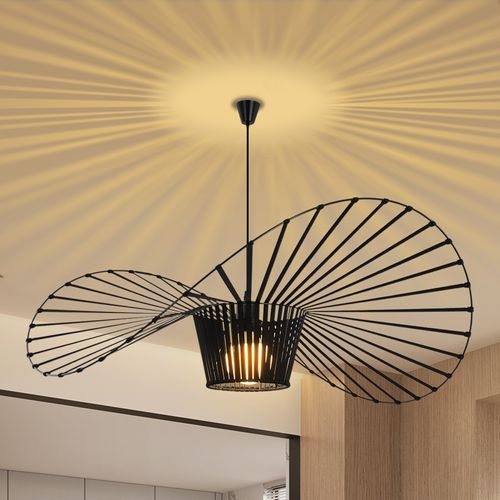 Suspension Noire Lampe Suspendue Salon E27 Design Moderne 140 Cm