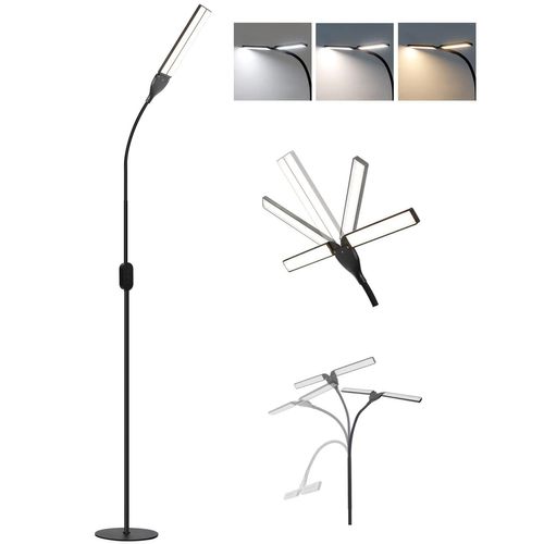 Lampadaire LED Dimmable Noir 158 Cm Tactile 9 W Avec Minuterie  Fonction Mémoire Lampadaire