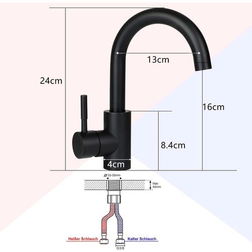 Robinet De Cuisine Robinet De Lavabo Robinet De Salle De Bains En Acier Inoxydable Haute Pression